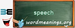 WordMeaning blackboard for speech